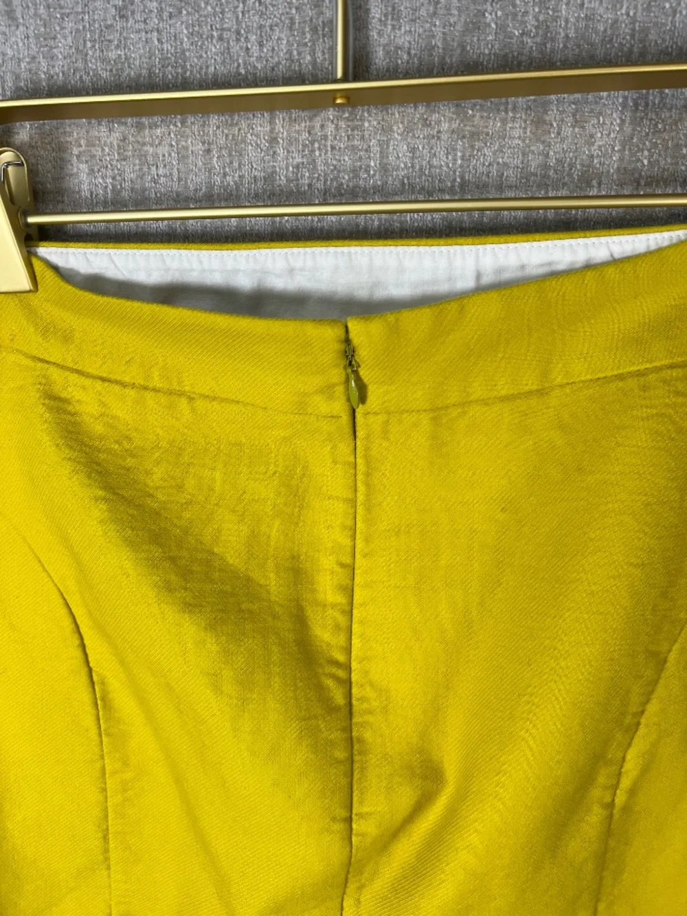 J.Crew Pencil Skirt 100% Cotton Tailored Chartreuse Yellow Size 6